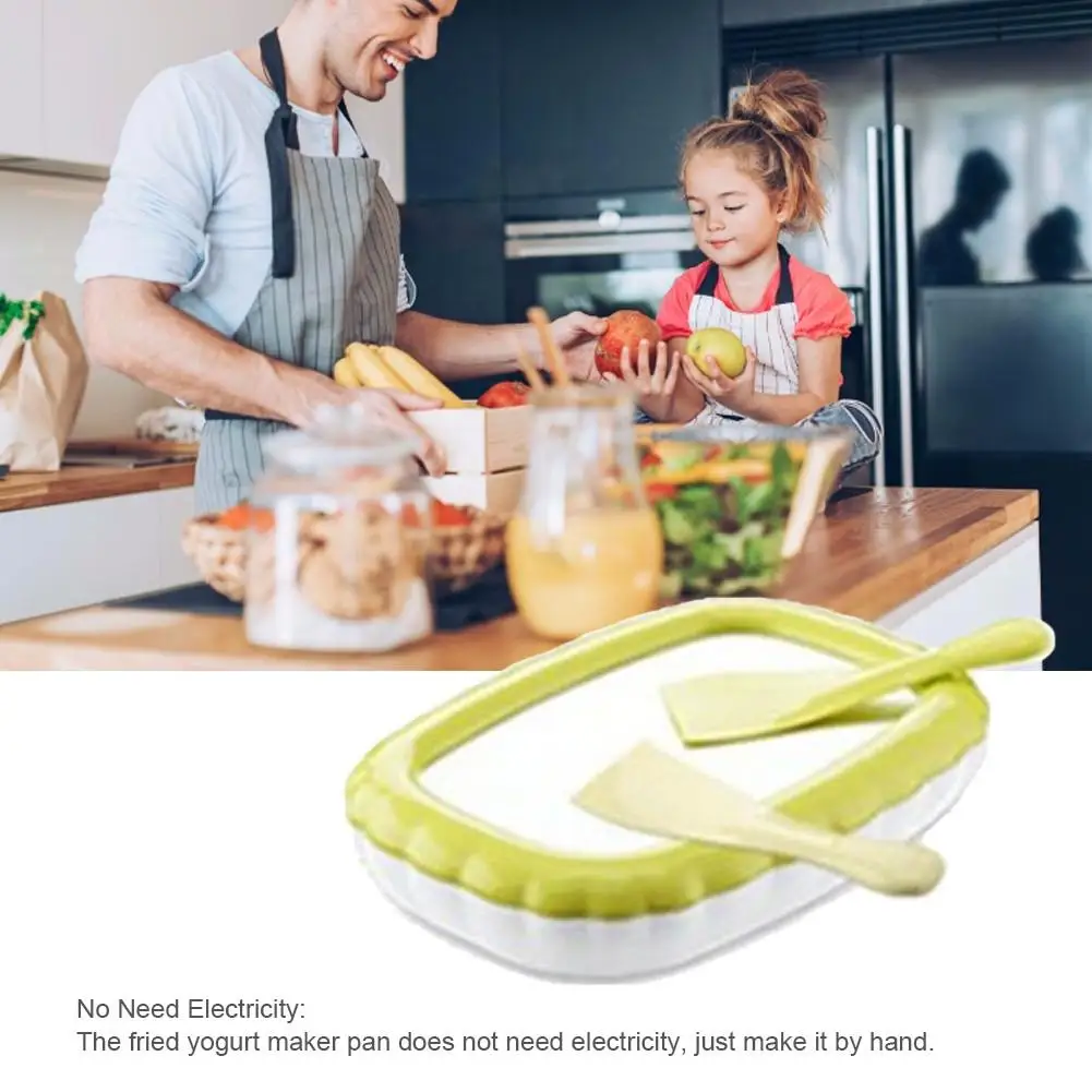 DIY машина для приготовления жареного льда, машина для приготовления жареного йогурта, сковорода, мини-машина для мороженого, домашняя машина для перемешивания йогурта с 2 шт. лопатой для жареного льда