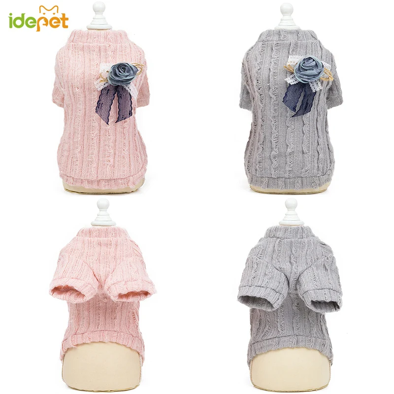 

Pink Pet Sweater for Dog Clothes Cat Sweater Clothing For Cats Chihuahua Warm Dogs Jersey Autumn Winter Elegant Coat Jacket 35