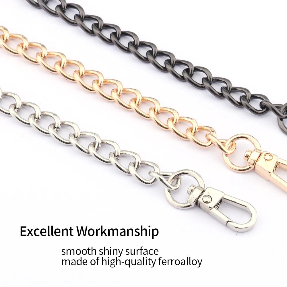 Model Worker Iron Box Chain Strap Handbag Chains Purse Chain Straps  Shoulder Cross Body Replacement Straps with Metal Buckles (Silver, 31.5