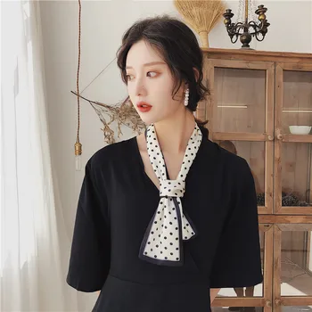 

Silk Scarves Summer Thin Section Scarf Summer Small Strip Versatile French Narrow South Korea Small Neckerchief