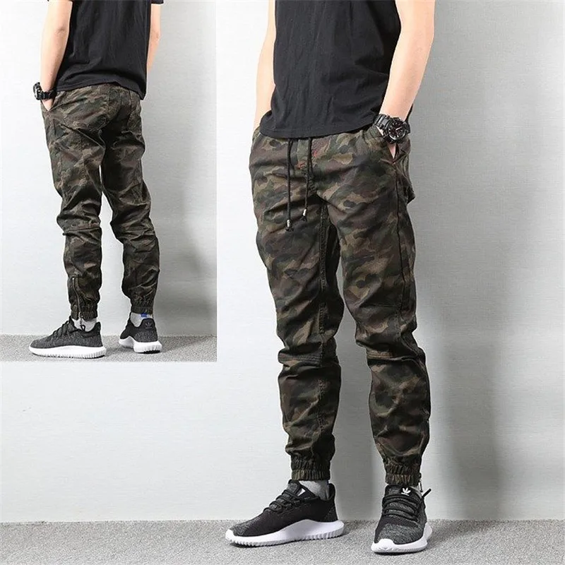 

Fashion Young Student Breathable Elastic Waist Sports Pant Multi-bag Loose Men's Casual Trousers Mens cargo Pants