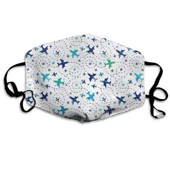 

White Sky Crew Washable Reusable Mask, Cotton Anti Dust Half Face Mouth Mask For Kids Teens Men Women With Adjustable Ear