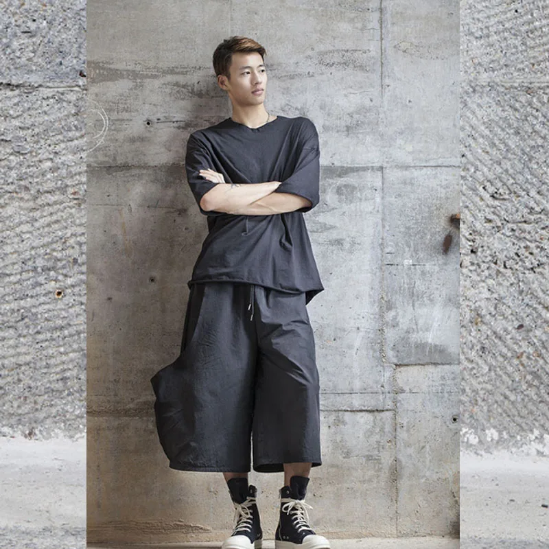 

Men's trousers summer new nine minutes loose pants big pocket pants men's casual pants big size package pants Yamamoto wind