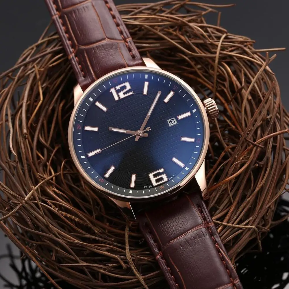

High End Automatic Man Watch Stainless Steel Watches For Men Leather Strap Quartz Male Watch 2019 Luxury Brand Watch