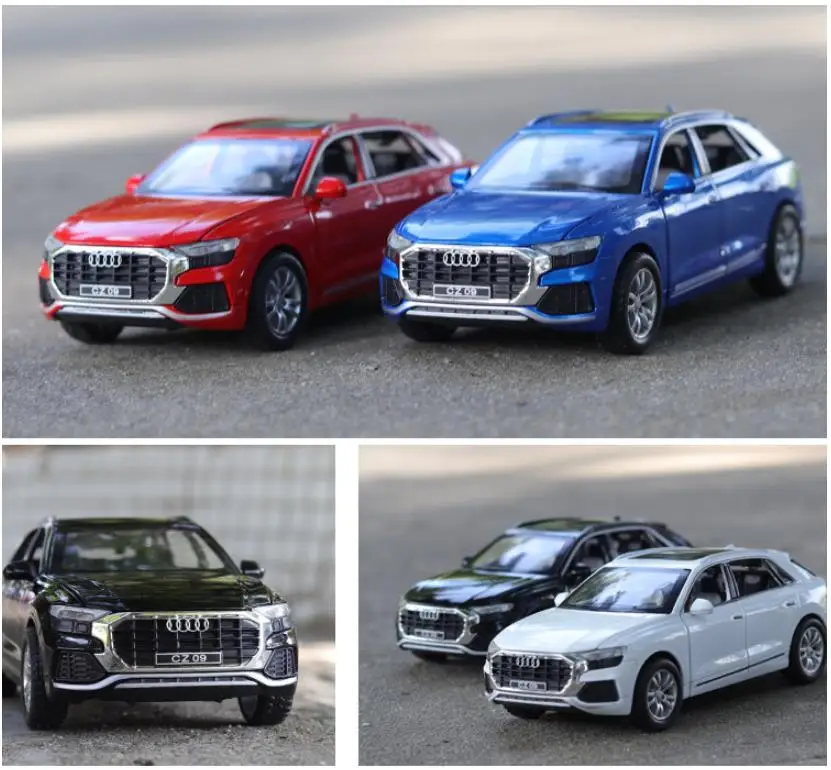 Горячая Распродажа 1:32 литая модель автомобиля Q8, детский автомобиль в целости, 6 дверей Моделирование звука и света