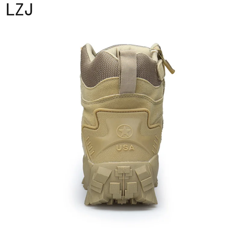 Preise LZJ Große Größe 39 46 Wüste Taktische Herren Stiefel tragen wider Armee Stiefel Männer Wasserdichte Outdoor Wandern Männer kampf Knöchel Stiefel