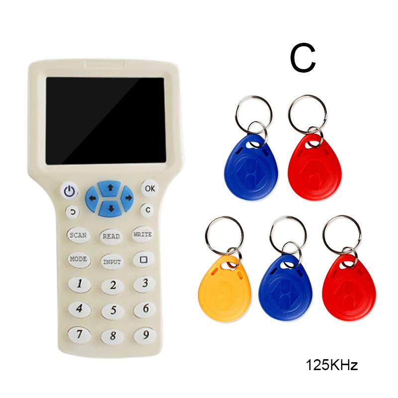 

2-in-1 Portable Induction Card Writer RFID ID Card Copier with Button for Access Cards Keyring OD889