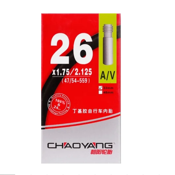26x1.75-2.1 AV 33mm Прочный Американский французский к клапану Шредера для велосипела шин горный 26/27. 5/29 дюймов велосипед Цикл внутренняя резиновая трубка шины 1,95-2,125 AV FV - Цвет: 26x1.75-2.1 AV 33mm