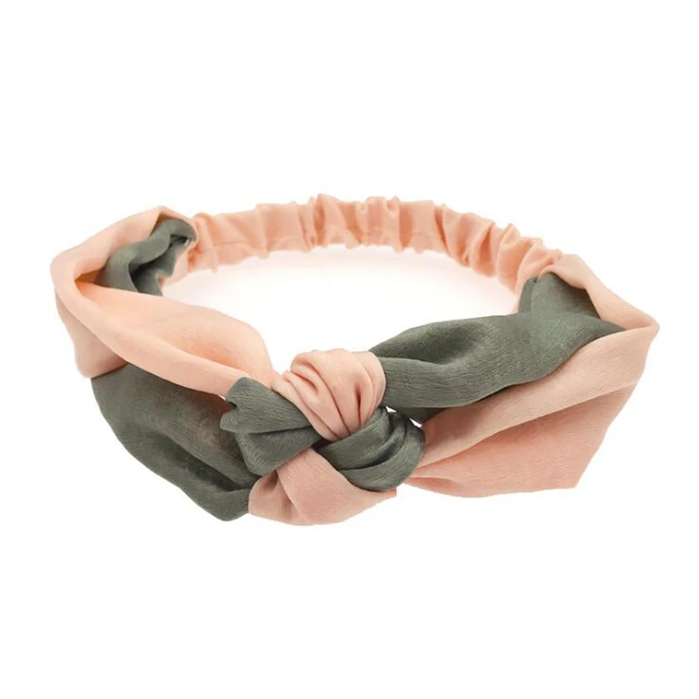pink green Женская повязка на голову, крученая повязка на голову с бантом, бархатная повязка на голову, обруч на голову, тюрбан, повязка на голову, аксессуары для волос - Цвет: pink green