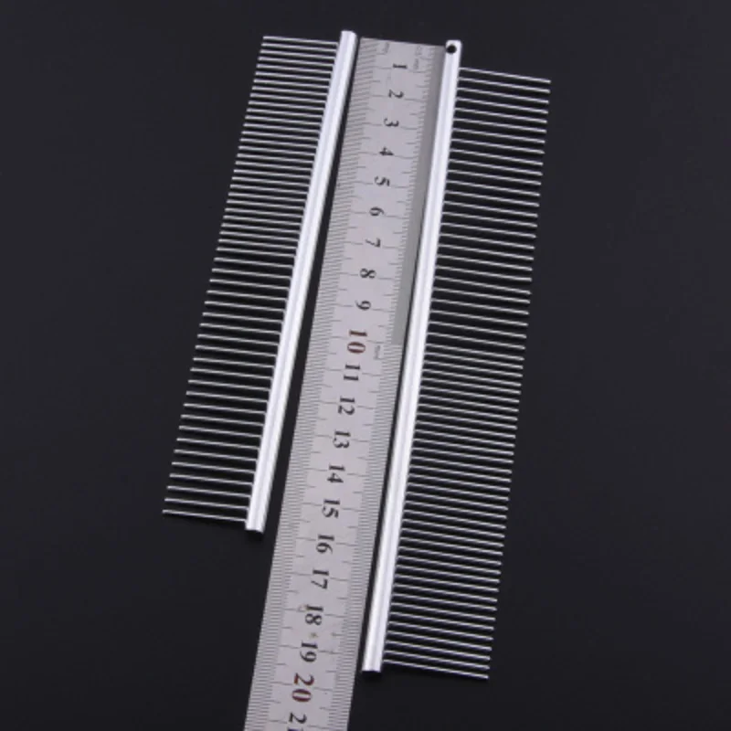 Pet Dog Comb Compact Dual use Stainless Steel Striped Dog Silver Beauty Comb for Long haired 1 Pet Dog Comb Compact Dual use Stainless Steel Striped Dog Silver Beauty Comb for Long haired 3