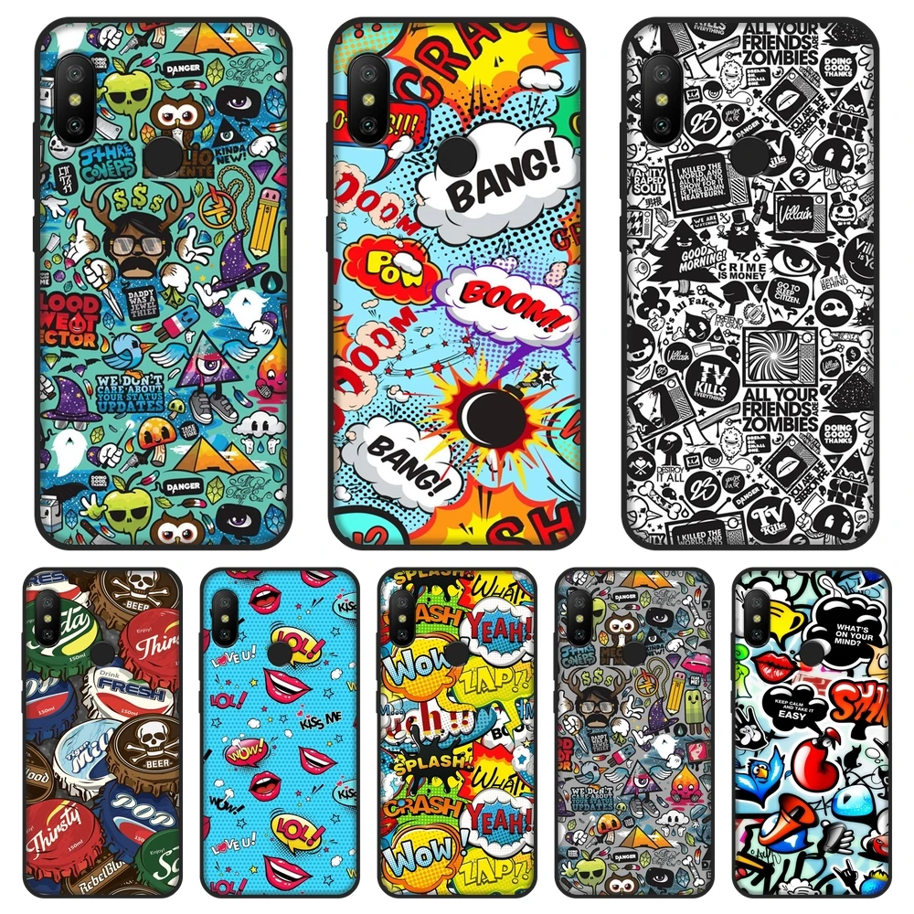 

Anime Graffiti Sticker Case For Xiaomi Mi 5 5C 5S 5X 6 6X Plus Silicone Soft Back Cover For Xiaomi Mi A1 A2 8 Lite SE Phone Case