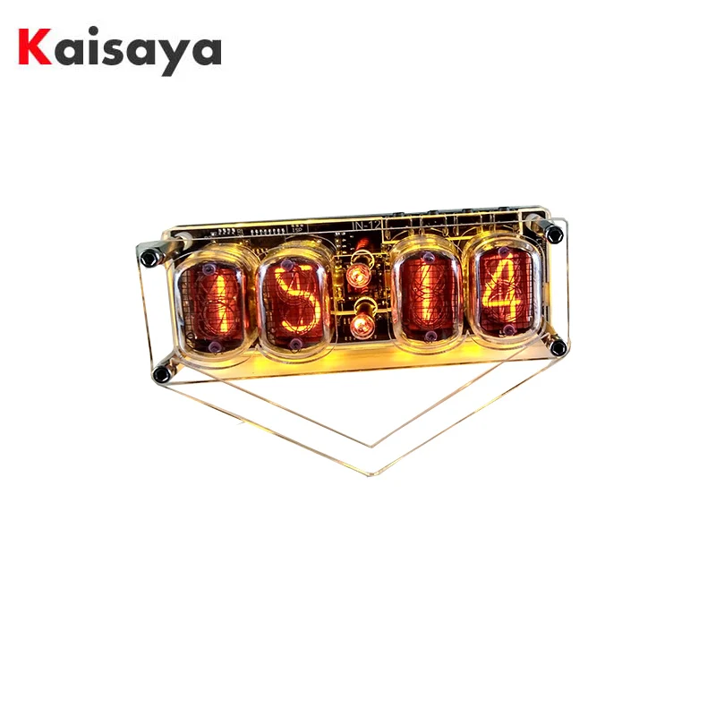 

IN-12 Glow Tube 4-digit Clock Colorful LED Backlight DS3231 Nixie Clock IN-12B DC5V USB Electronic DIY T0982