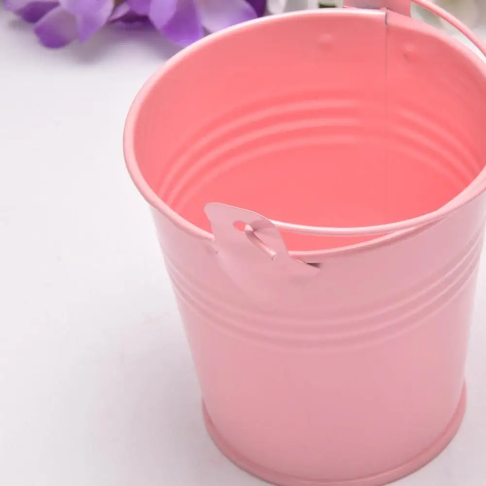 6cm Mini Flower Tub Tiny Metal Hanging Pots Garden Balcony Wall Hanging Bucket Iron Holder Basket with Removable Tin Home Decor