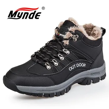 

2020 New Snow Boots Outdoor Wear-resistant Men's Boots Warm Omfortable Winter Walking Boots Non-slip Men Sneakers Size 39-46