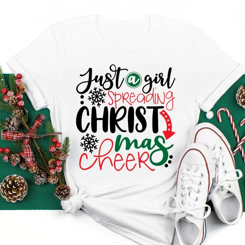 Christmas Printables Trend 2022 Women Merry Christmas Trend Cute 2022 Winter New Year Holiday Graphic Tees  Fashion Ladies Top Tshirt Female Clothes T T Shirt|T-Shirts| - Aliexpress