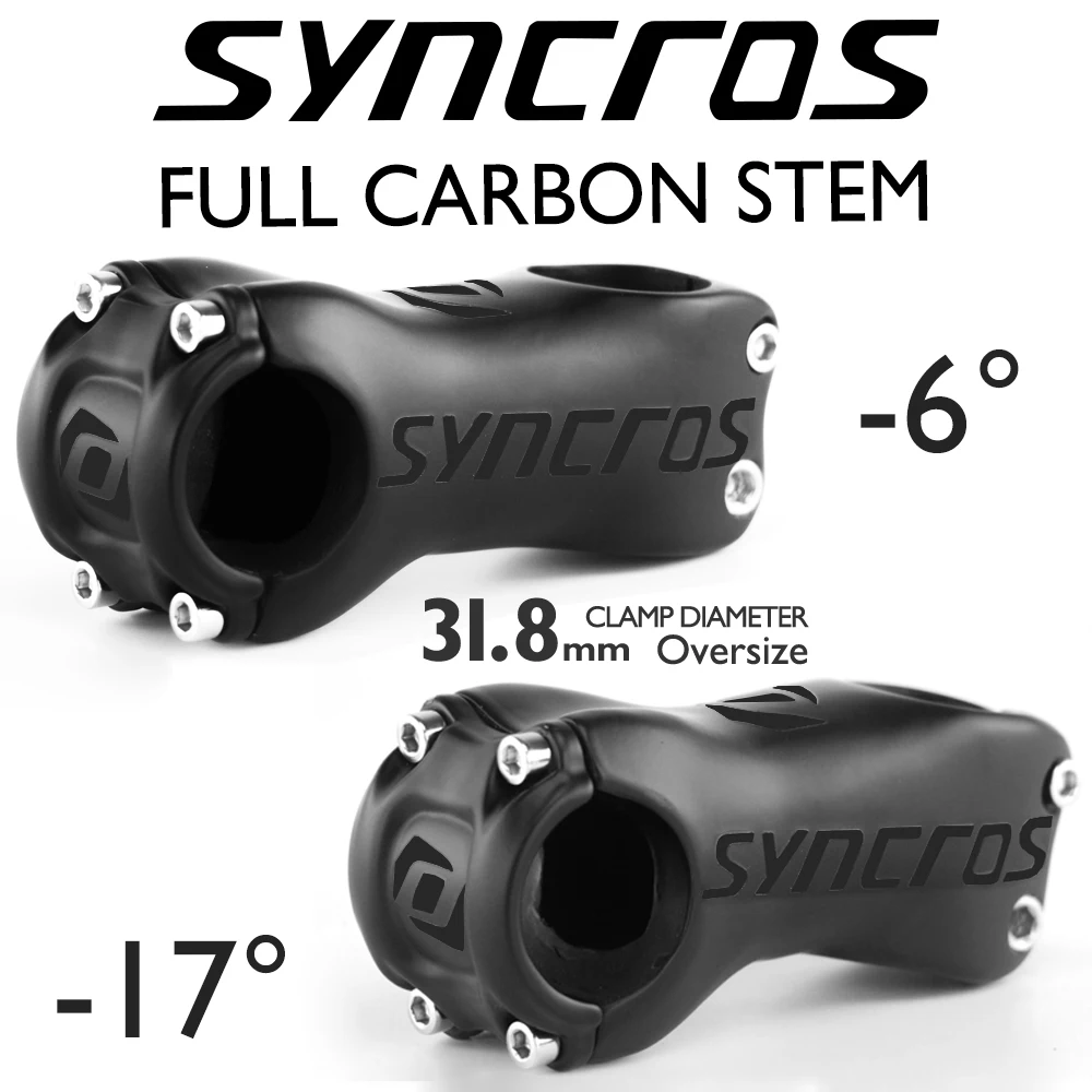 

SYNCROS углеродного велосипедный вынос руля угол 6/17 градусов Clamp31.8mm * 70-120 мм супер сила ультра светильник углеродистый Горный/Шоссейный велосипед вынос руля