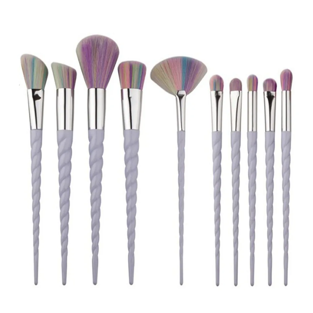 

10 PCS Colorful Spiral Makeup Brush Unicorn Makeup Brush Swirls Makeup Brush Tool