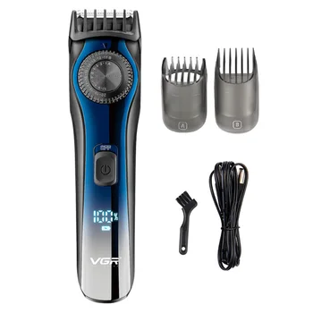 

Hair Clipper VGR High Definition Digital Display USB Charge Hair Cutter Adjustable Space Engrave Professional Electric Clipper