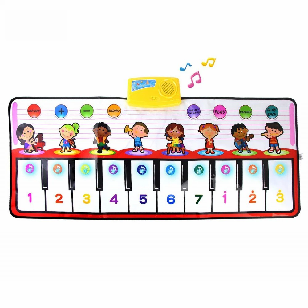 100x40 см музыкальный коврик для пианино с 8 инструментами функция один ключ One Note Touch Play коврик развивающие игрушки Рождественский подарок - Цвет: 1 pcs piano mat