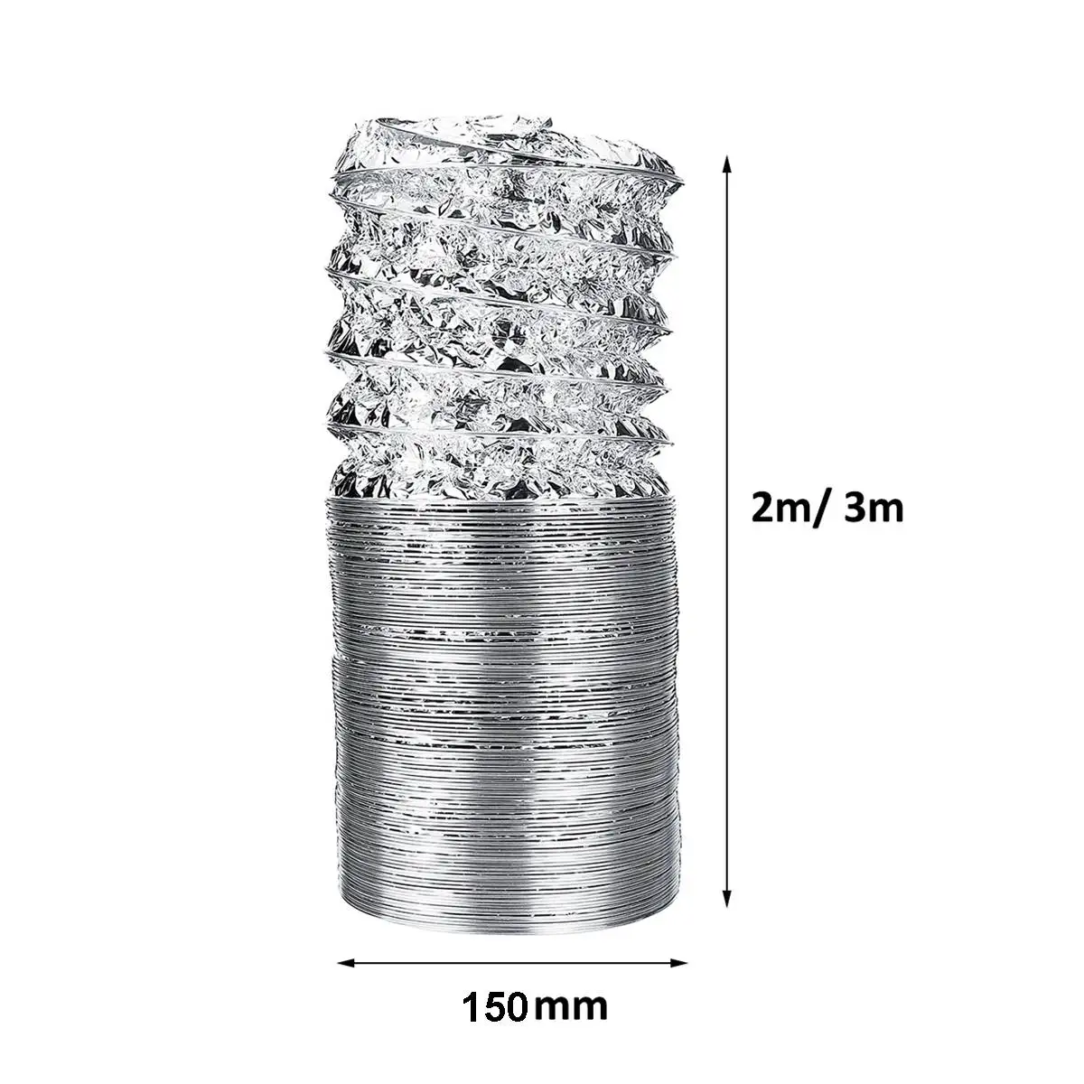 3/2 Meter 100mm 4inch PVC Fresh Air System Flexible Aluminum Exhaust Duct Pipe Air Ventilation Pipe Hose for Bathroom grow tent