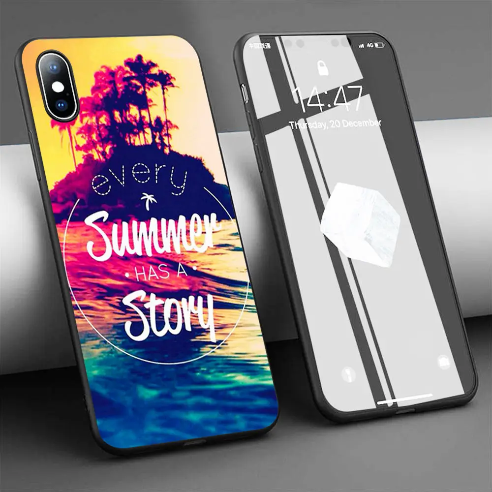 Мягкий силиконовый чехол Coque summer для телефона iPhone 11 Pro Max X 5S 6 6S XR XS 7 8 Plus | Мобильные