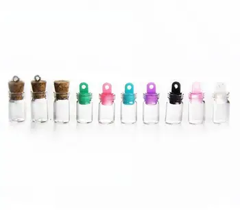 

100PCS 10*18mm 0.5ml Wish Bottles Mini Clear Glass Bottle With Cork/Plastic Cap Small Tiny Vials Jars For Wedding Holiday Decor
