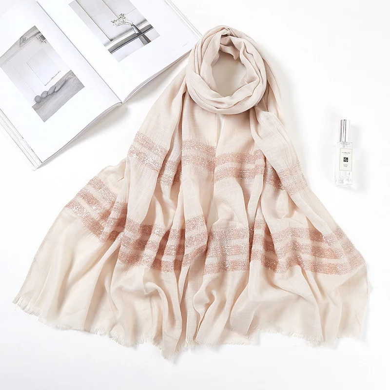 

2019 Women Shimmer Solid Color Plain Glitter Hijab Scarf Headband Shinny Muslim Viscose Shawl Islamic Head Wraps Echarpe Foulard