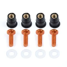 10pcs m5x15mm 오토바이 자전거 앞 유리 앞 유리 장착 너트 볼트 나사 키트 고품질 알루미늄 나사 볼트 액세서리(China)