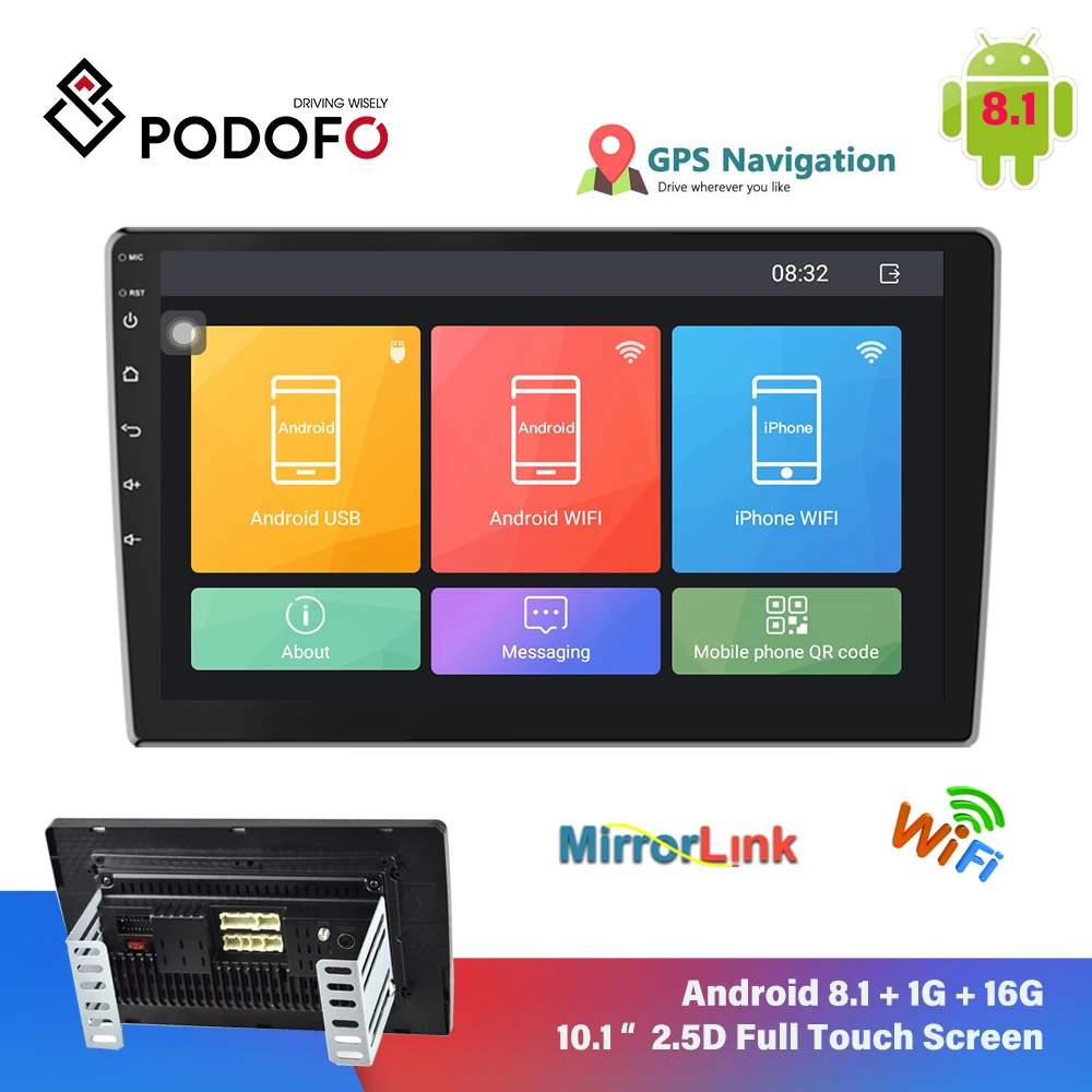 

Podofo Android 8.1 2Din Car Radio Multimedia Video Player Universal Auto Stereo GPS Bluetooth For Volkswagen Nissan Hyundai