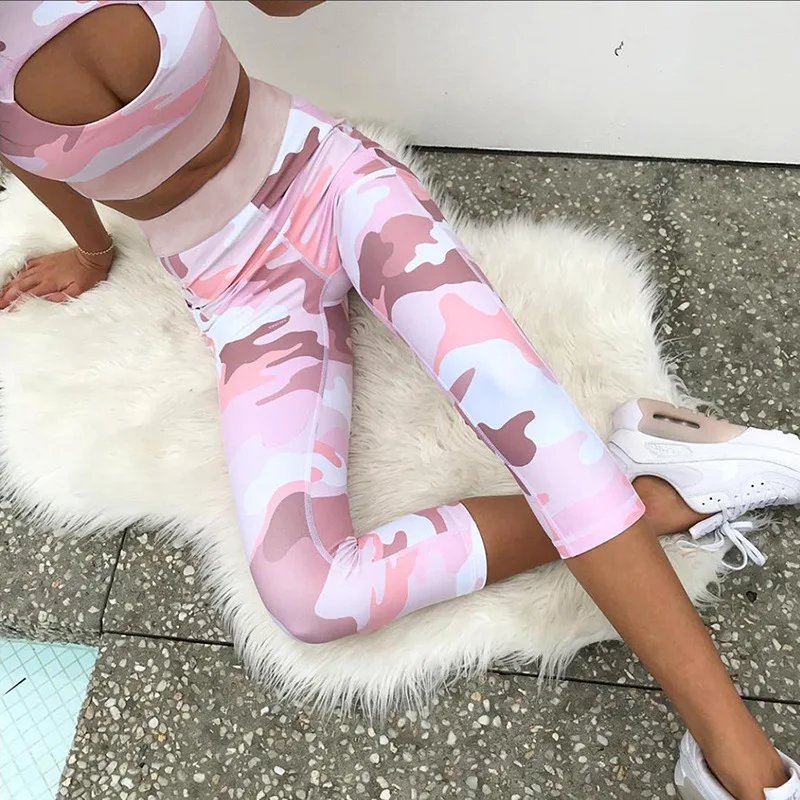 2Pcs Seamless Printing Yoga Set Capri Pants + Bra Fitness Gym Sportswear Active Wear Leggings Camo Workout Sports Suits 2Pcs Seamless Printing Yoga Set Capri Pants + Bra Fitness Gym Sportswear Active Wear Leggings Camo Workout Sports Suits