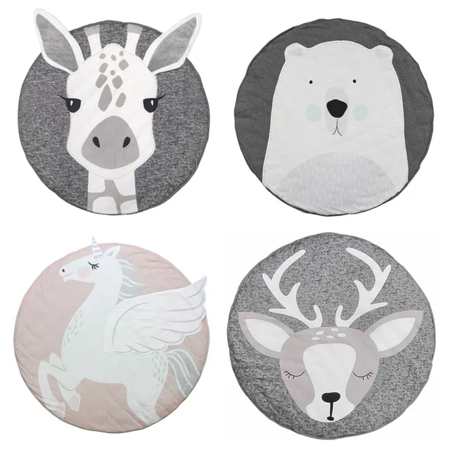 Newborn Baby Crawling Play Blankets Animals Bunny Ears 100% Cotton Comfortable Soft Carpet Parent-child Game Blankets Baby Toys 6