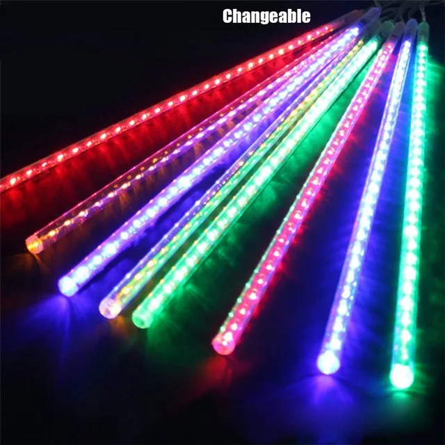 Multicolor ZINUO 30 см/50 см метеоритный дождь трубы AC100-240V светодиодный Рождественский светильник s Открытый Свадебная вечеринка сад Рождественский струнный светильник - Испускаемый цвет: Multicolor