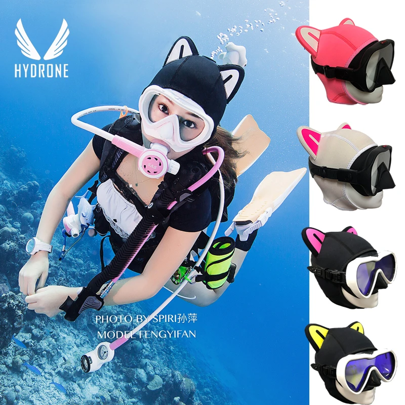 スキューバダイビングマスクシュノーケル 3 ミリメートルネオプレン猫ダイビング機器フード帽子キャップヘルメット 水中日焼け防止紫外線暖かいシュノーケルフリーダイビング Diving Masks Aliexpress