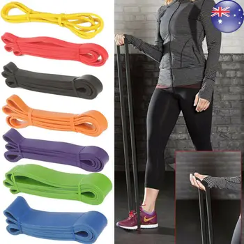 

Solid Fashion Resistance Loop Bands Long Band Exercise Crossfit Strength Power Fitness GYM