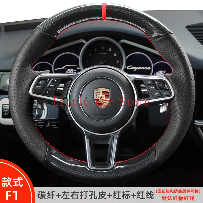 

DIY Stitching Suede Leather Steering Wheel Cover For Porsche Cayenne Cayman Macan Panamera 911 Interior Accessories