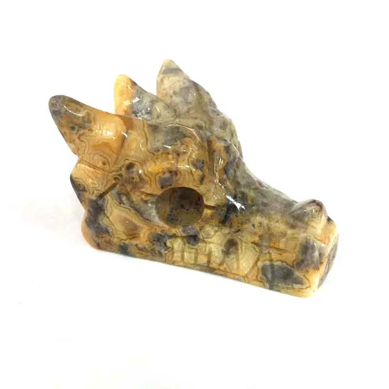 crazy agate Натуральный сумасшедший Агат кварц Дракон Череп ручной резной камень кристалл Животное драгоценный камень рейки Целебный Камень домашний декор XY - Цвет: crazy agate