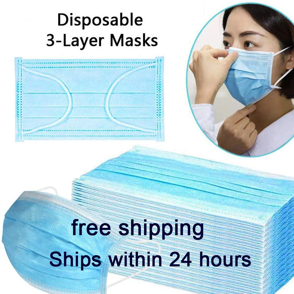 

In stock Disposable Masks Universal Nonwoven 50 Pcs 3-Ply Anti-Dust Masks PK FFP3 KF94 N95 Nonwoven Non-medical maskso