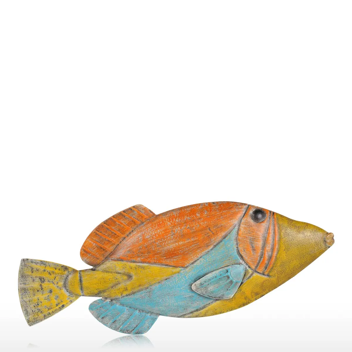 TOOARTS Fish Wall Hanging 1 Iron Wall Decor Creative Ornament Craft Wall Setting Wall Hanging Marine Life