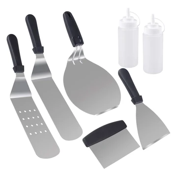 

Grill Spatula Stainless Steel Grillware,BBQ Pan Accessories,Stainless Steel Pan Accessories Kit, Suitable for Kitchen, Outdoor P