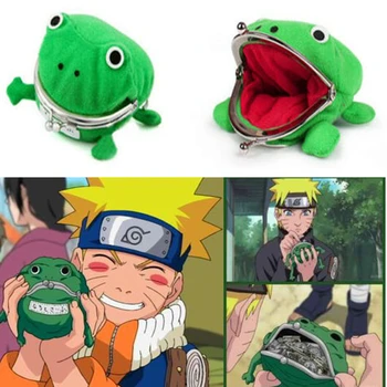

Novelty Adorable Anime Naruto Frog Wallet Coin Purse Key Chain Cute Plush Frog Cartoon Cosplay Purse For Women Bag Accessories