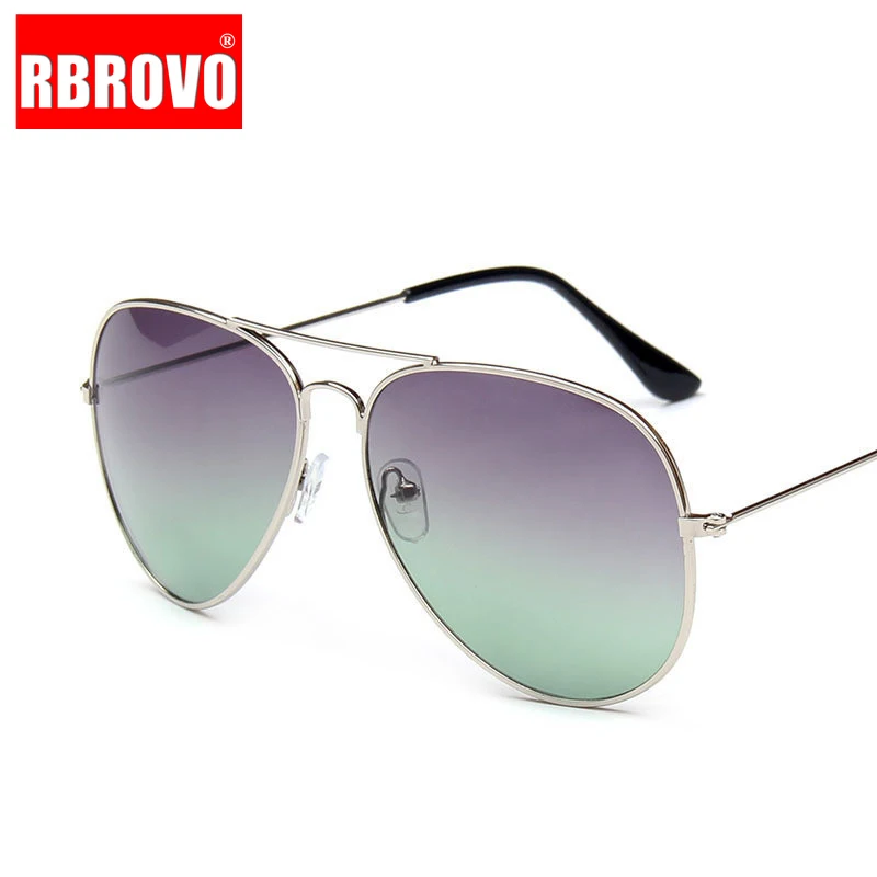RBROVO 2023 Double Colors Luxury Sunglasses Women Alloy Gradient Glasses Retro Metal Glasses Lunette De Soleil Femme UV400