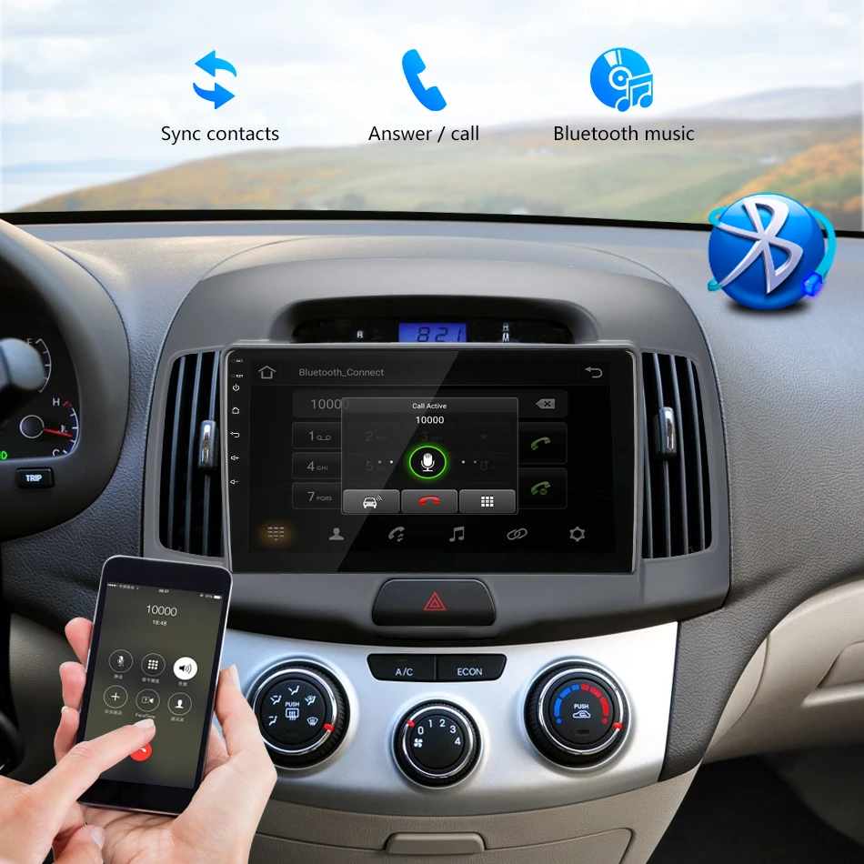 Android 8,1 2G+ 32G 2Din 4G Автомобильный Радио Мультимедиа Видео плеер для hyundai Elantra 4 HD 2006-2010 навигация gps автостерео+ рамка