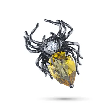 

Brooch silver citrine and cubic zirconia e0636bsh04200624