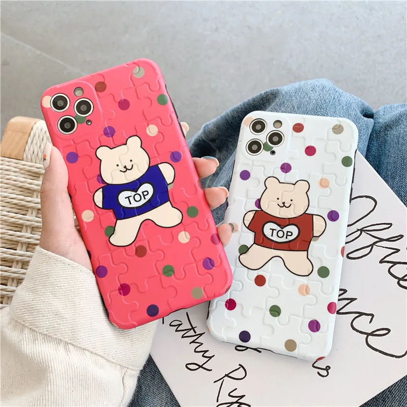 Милый мультяшный Забавный разноцветный чехол для iphone se 2020 11 pro max 7 8 plus x xr xs мягкий