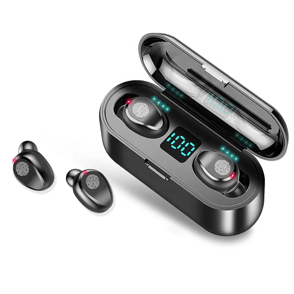 F9 TWS 5 0 Bluetooth Earphones Wireless Headphones Touch Control Headset Gaming Earbuds In Ear Earpieces With Dual Microphones