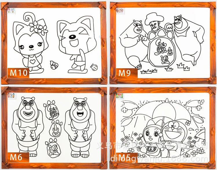 Yiwu 12-Inch mu kuang hua Children Handmade Graffiti Night Market Handmade Square Amusement Park Square Graffiti Thermal