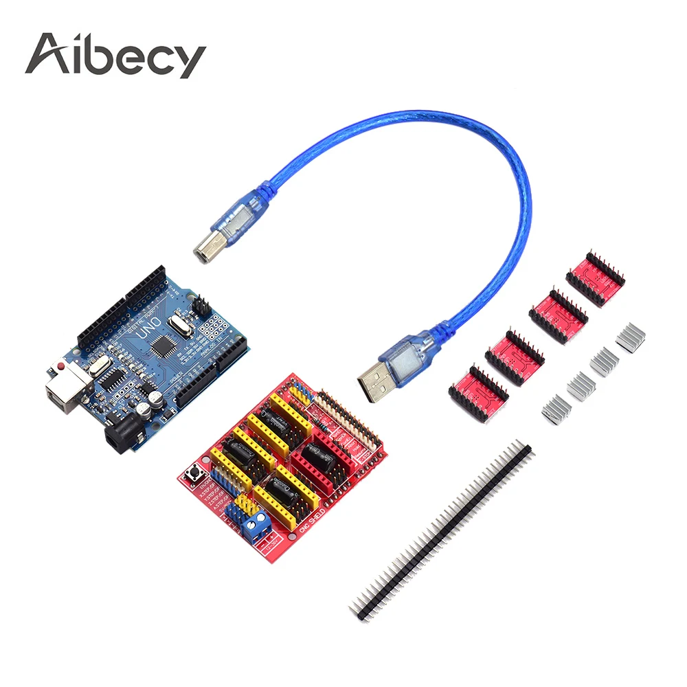 Aibecy 3D Printer Accessories CNC Shield Board A4988 Driver Kit With Heat Sink For Arduino Engraver Parts | Компьютеры и офис