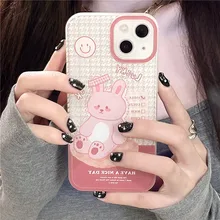 

Lucky Rabbit Soft Case For IPhone 6 7 8 Puls X XR XS 11 12 13 Pro Max SE 2020 Silicone Shockproof Protection Back Cover