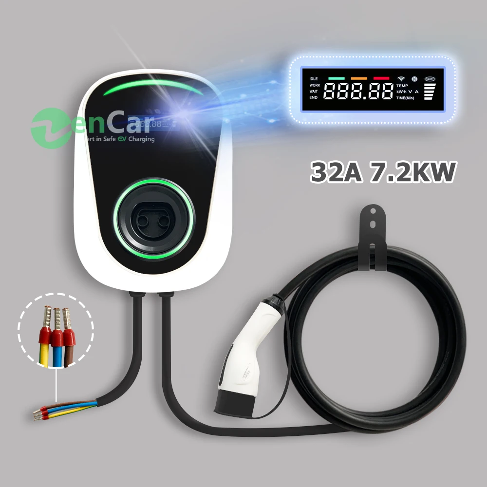 Duosida-Estación de carga de vehículo eléctrico wallbox para Mercedes, cargador EV con table tipo 2 IEC, 32A y 7 kW, 62196-2