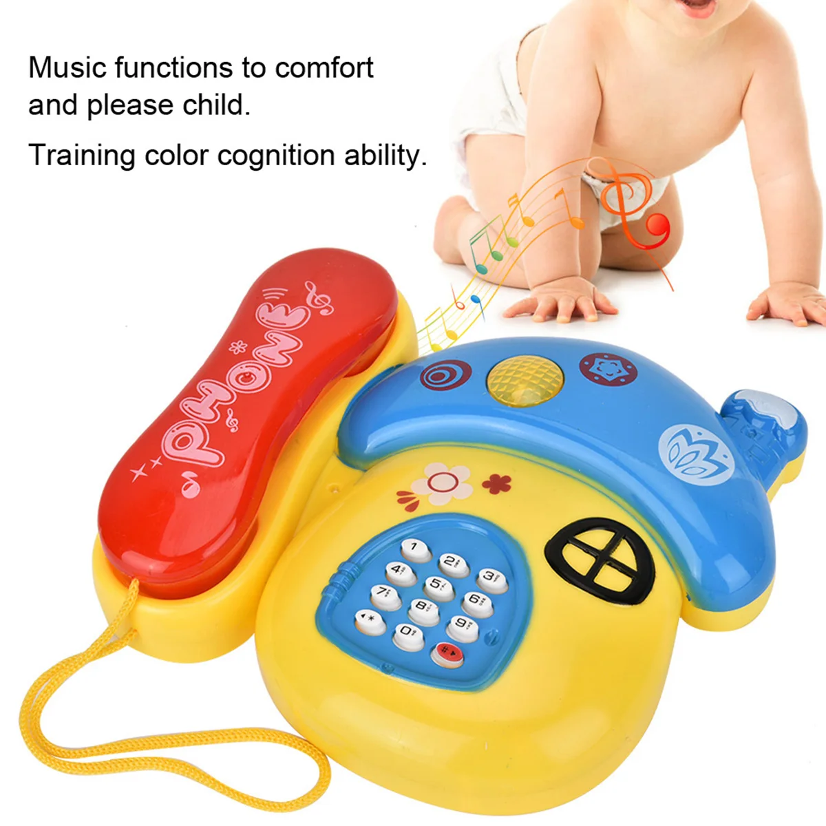 Электронный игрушечный телефон Дети Обучающие игрушки гриб пластиковая игрушка телефон для раннего обучения детей подарок с музыкальным
